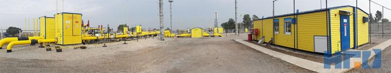 автоматизированная газораспределительная станция АГРС производительностью 270000, объект город Талгар РК, производитель Завод Нефтегазоборудование, панорама